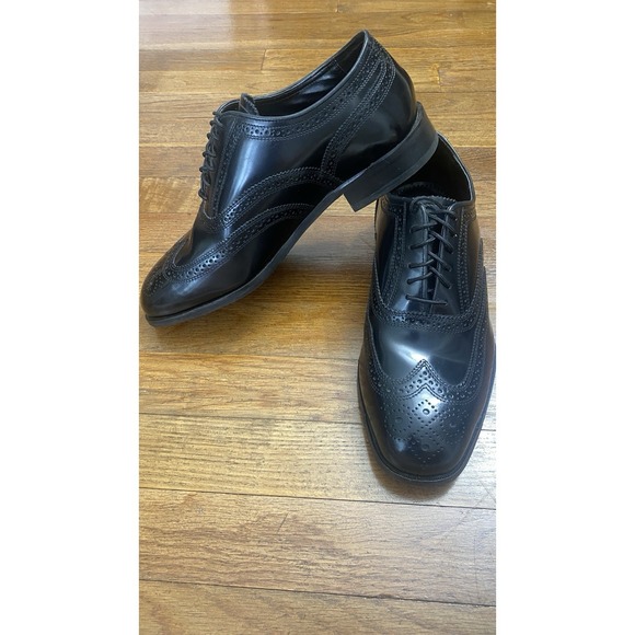 Florsheim Other - Florsheim Lexington Wingtip Oxford Shoes Size 9 Black Leather Dress Shoes Career